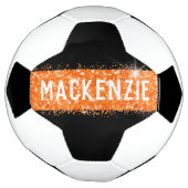 Oranje Glitter Sparkly Name Persoonlijk Voetbal (Gedraaid)