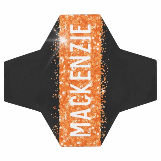 Oranje Glitter Sparkly Name Persoonlijk Voetbal (Enkel)