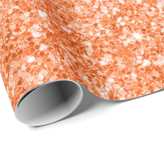 Oranje Glitter Texture Print Cadeaupapier (Rol Hoek)