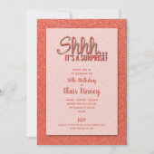 Oranje Glitter VERRASSING Verjaardag Kaart (Voorkant)