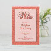 Oranje Glitter VERRASSING Verjaardag Kaart (Staand voorkant)