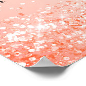 Oranje glitter welkom op Birthday party Poster (Hoek)