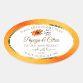 Oranje Glitter White Product Labels Ladybug Logo (Voorkant)