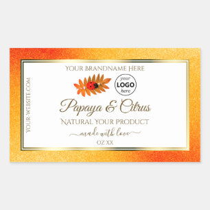 Oranje Glitter White Product Labels Ladybug Logo