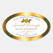 Oranje Glitter White Product Labels Roos Flower (Voorkant)