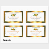 Oranje Glitter White Product Labels Roos Flower (Vel)