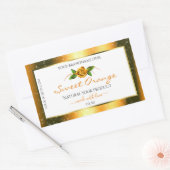 Oranje Glitter White Product Labels Roos Flower (Envelop)