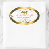 Oranje Glitter White Product Labels Roos Logo toev (Tas)