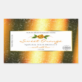Oranje Glitter White Product Labels Roos Logo toev