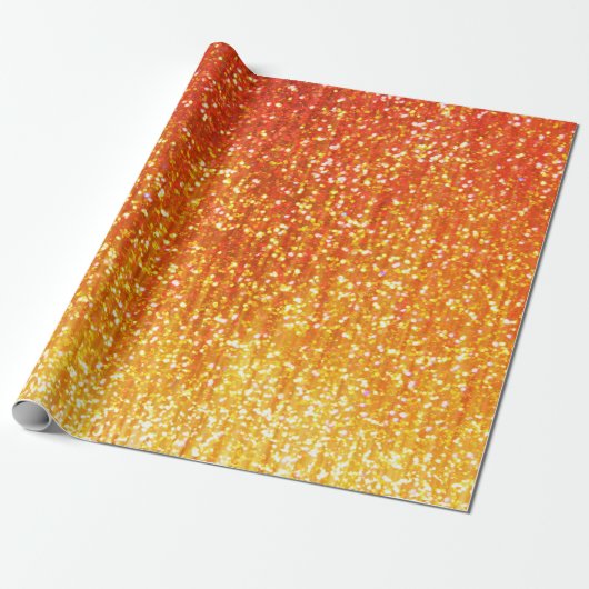 Oranje glitterpapier cadeaupapier (Uitgerold)