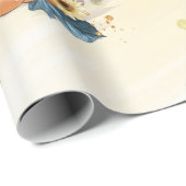 Oranje glitterpompoenen op glitterige gele Bedankt Cadeaupapier (Rol Hoek)