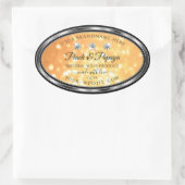 Oranje Glitterproductetiketten Mousserende diamant Ovale Sticker (Tas)