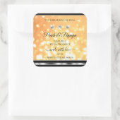 Oranje Glitterproductetiketten Mousserende diamant Vierkante Sticker (Tas)