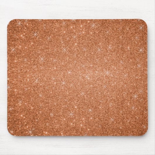 Oranje glittersterren muismat (Voorkant)