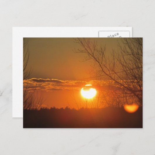 Oranje gloed briefkaart (Voorkant / Achterkant)