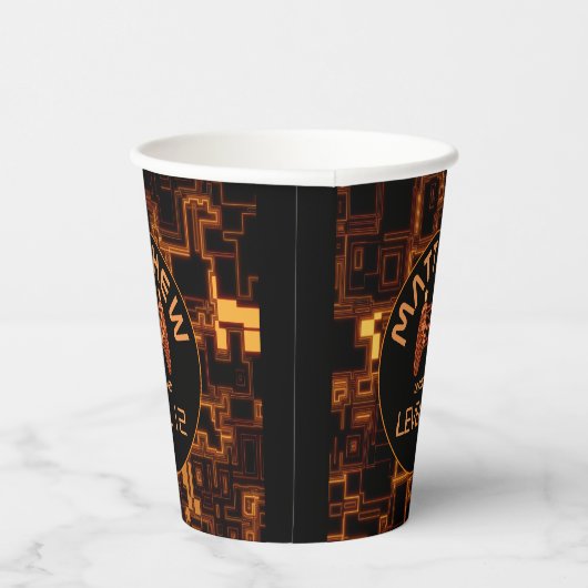 Oranje gloed-videogamecontroller papieren bekers (Rechts)