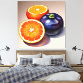 Oranje gloed Waterverf Canvas Afdruk (Insitu (Slaapkamer))