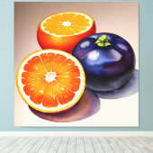 Oranje gloed Waterverf Canvas Afdruk (Insitu (Houten vloer))