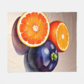 Oranje gloed Waterverf Fleece Deken (Voorkant (Horizontaal))