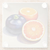 Oranje gloed Waterverf Glazen Onderzetter (Achterkant)