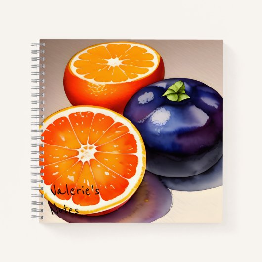 Oranje gloed Waterverf Notitieboek (Voorkant)