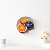 Oranje gloed Waterverf Ronde Klok (Huis)