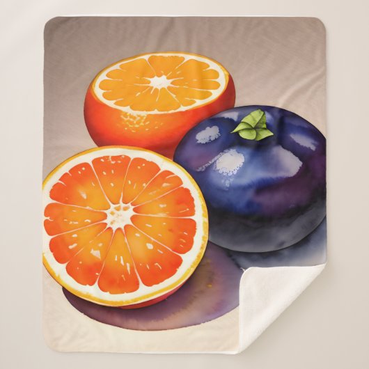 Oranje gloed Waterverf Sherpa Deken (Voorkant)