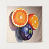 Oranje gloed Waterverf Wandkleed (Voorkant (horizontaal))