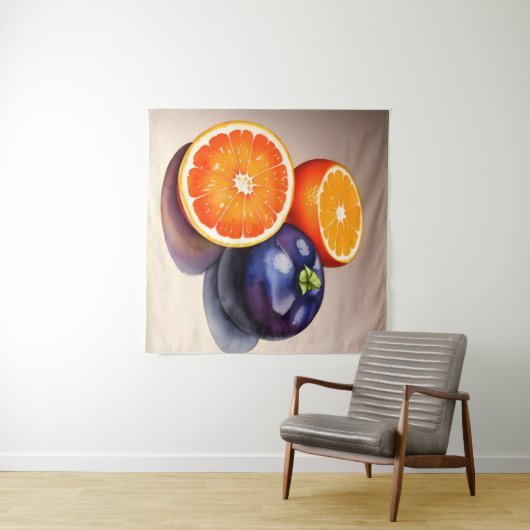 Oranje gloed Waterverf Wandkleed (In Situ (horizontaal))