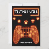 Oranje Gloei Gamecontroller Bedankkaart (Voorkant)