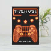 Oranje Gloei Gamecontroller Bedankkaart (Staand voorkant)