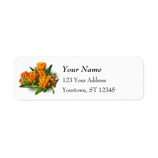 Oranje Glory Milkweed Blossom Etiket (Voorkant)