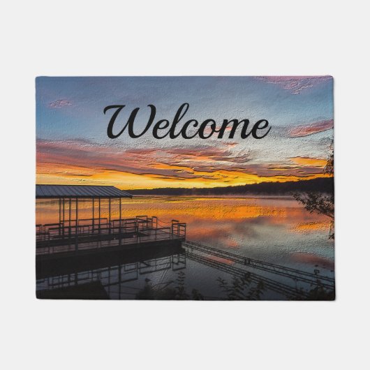 Oranje Glory Morning Painterly Welkom Doormat Deurmat (Voorkant)