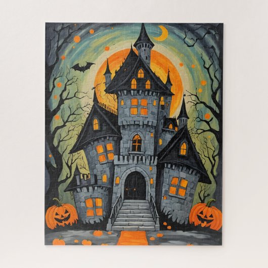 Oranje Glow Castle Jigsaw puzzel (Verticaal)