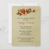 Oranje Glow Roos verjaardagsfeestje Kaart (Achterkant)