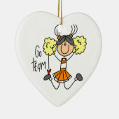 Oranje Go Team Cheerleader Keramisch Ornament (Rechts)