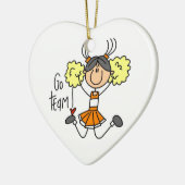 Oranje Go Team Cheerleader Keramisch Ornament (Links)