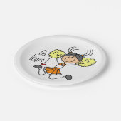 Oranje Go Team Cheerleader PapierBorden Papieren Bordje (Gekanteld)