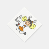 Oranje Go Team Cheerleader Papieren servetten (Hoek)