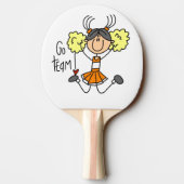 Oranje Go Team Cheerleader Ping Pong Paddle Tafeltennisbatje (Achterkant)
