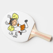 Oranje Go Team Cheerleader Ping Pong Paddle Tafeltennisbatje (Zijkant)
