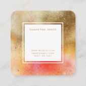 Oranje Gold Art Simple Moderne Interior Designer Vierkante Visitekaartje (Achterkant)