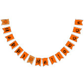 Oranje Gold Black Stripes Happy Halloween Scary Vlaggetjes (Alle)