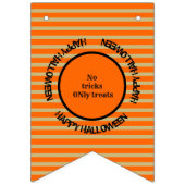 Oranje Gold Black Stripes Happy Halloween Scary Vlaggetjes (Eerste vlag)