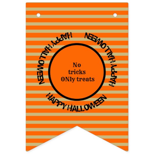 Oranje Gold Black Stripes Happy Halloween Scary Vlaggetjes (Eerste vlag)