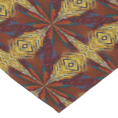 Oranje Gold Blue Abstract patroon Korte Tafelloper (Hoek)