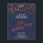 Oranje Gold Glitter Confetti Black 50th Birthday Uitnodiging Briefkaart<br><div class="desc">Oranje goudglitter confetti op het briefkaart voor de viering van de 50ste verjaardag van het zwarte feest . Pas je partijgegevens aan voor je verjaardagsbassin.</div>