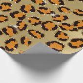 Oranje Gold Glitter Leopard Animal Print Cheetah Cadeaupapier (Hoek)