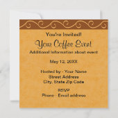 Oranje Gold Green Coffee Cup Art Custom Name Kaart (Achterkant)