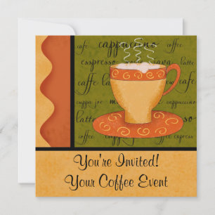 Oranje Gold Green Coffee Cup Art Custom Name Kaart